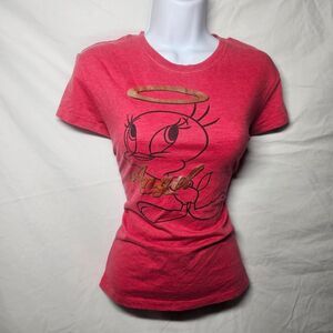 2007 looney tunes red tweety bird angel baby tee